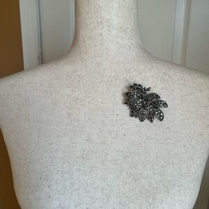 Elegant Silver Leaf Brooch